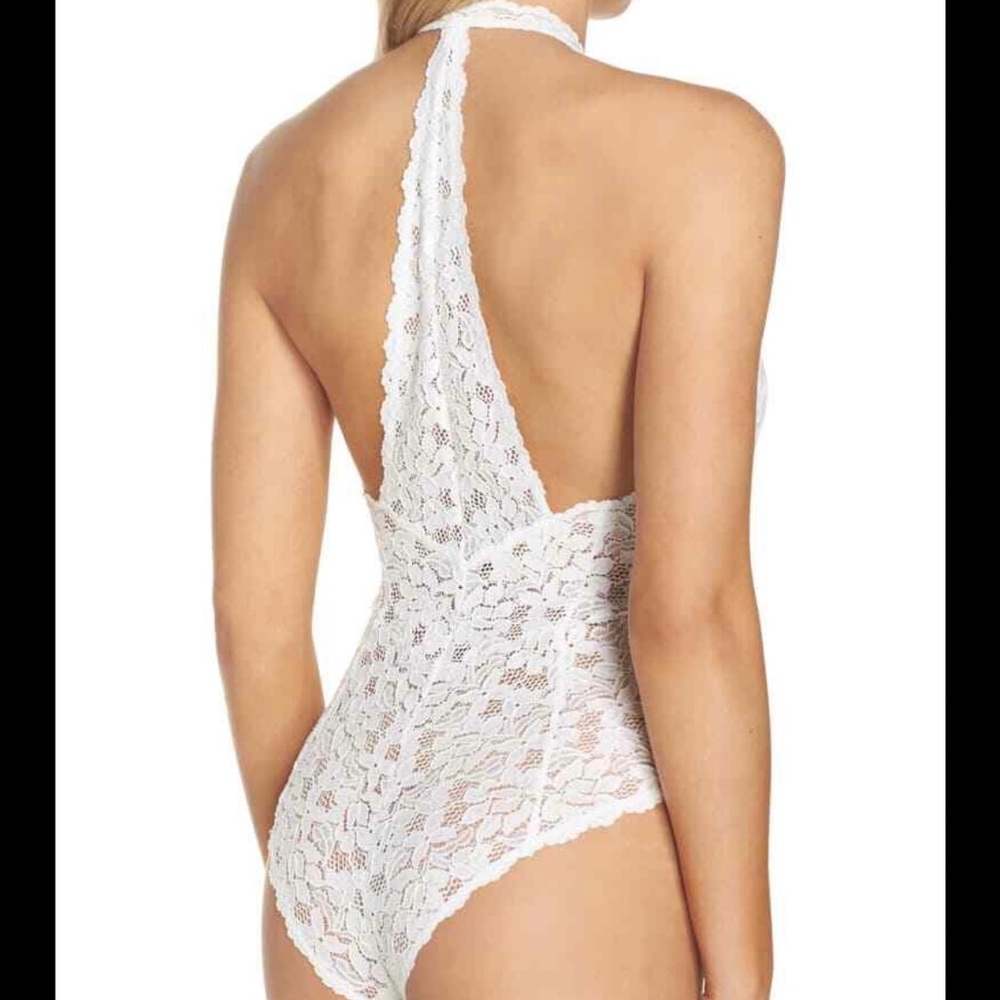 NEW Free People White Avery Lace Bodysuit size Large - Picture 3 of 14